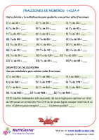 Fracciones De Números Hoja 4