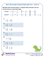 Multiplicando Fracciones Mixtas Hoja 5