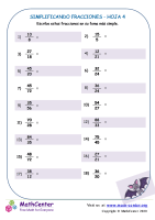 Simplificando Fracciones Hoja 4