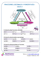 Fracciones, Decimales Y Porcentajes Hoja 2
