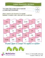 El juego de fracciones a decimales