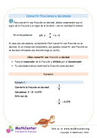 Convirtiendo Fracciones A Decimales