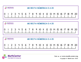 Mi recta numérica del 0 al 20 N° 4