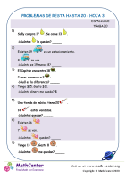 Problemas De Resta Hasta 20 Hoja 3