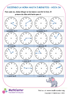 Diciendo La Hora Hasta 5 Minutos Hoja 3A