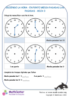 Diciendo La Hora - En Punto Y Media Pasadas Hoja 3