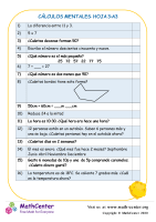 Cálculos Mentales Hoja 3:A3