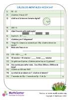 Cálculos Mentales Hoja 3:A7