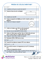 Cálculos Mentales Hoja 4:7