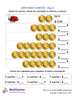 Contando las monedas de 25 centavos - Hoja De Cálculo (3) (Argentina)