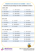 Porcentajes Básicos De Dinero USA - Hoja 3