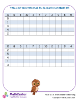 Tabla De Multiplicar En Blanco Hasta 5X10 #3