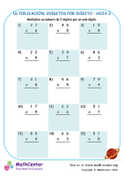 Multiplicación: 2Dígitos Por 1Dígito Hoja 3