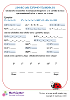 Usando Los Exponentes Hoja 5:1