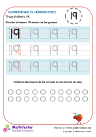 Escribiendo el número diecinueve