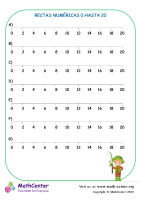 Rectas Numéricas 0 Hasta 20