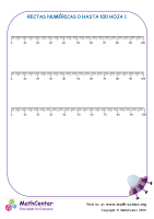 Rectas Numéricas 0 Hasta 100 Hoja 1