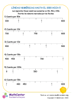 Líneas Numéricas Hasta El 1000 Hoja 5