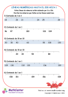 Líneas Numéricas Hasta El 200 Hoja 1