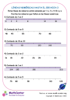 Líneas Numéricas Hasta El 200 Hoja 3