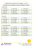 Porcentajes Básicos De Dinero - Hoja 1