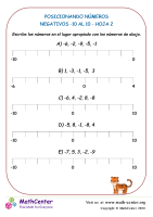 Posicionando Números Negativos -10 Al 10 Hoja 2