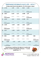 Ordenando Decimales Hasta 3Pd Hoja 7