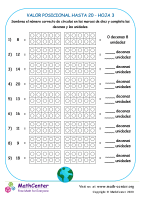 Valor Posicional Hasta 20 Hoja 3