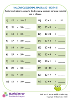 Valor Posicional Hasta 20 Hoja 5