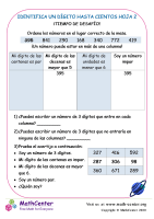 Identifica Un Dígito Hasta Cientos Hoja 2