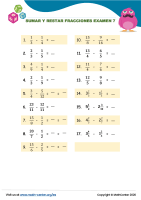 Sumar Y Restar Fracciones Examen 7