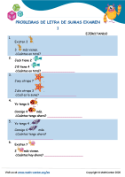 Problemas De Letra De Sumas Examen 1