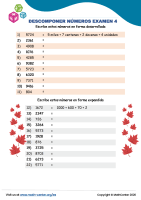 Descomponer Números Examen 4