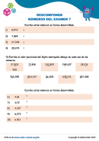 Descomponer Números Examen 7