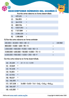 Descomponer Números Examen 8