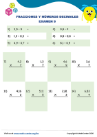 Fracciones Y Números Decimales Examen 9