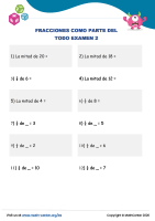 Fracciones Como Parte Del Todo Examen 2