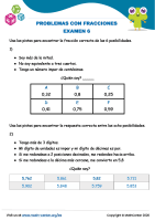 Problemas Con Fracciones Examen 6