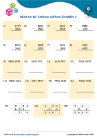 Restas De Varias Cifras Examen 2