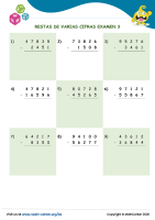 Restas De Varias Cifras Examen 3