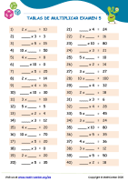 Tablas De Multiplicar Examen 5