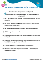 Problemas De Multiplicación Examen 13