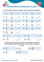 Conversiones De Porcentajes Examen 4