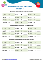 Redondear Millares Y Millones Examen 1