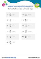 Simplificar Fracciones Examen 2