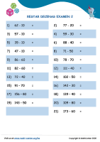 Restar Decenas Examen 2