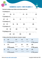 Números Hasta 1000 Examen 2