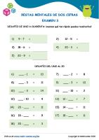 Restas Mentales De Dos Cifras Examen 3