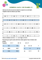 Números Hasta 100 Examen 12