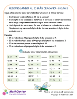 Redondeando Al 10 Más Cercano Hoja 3